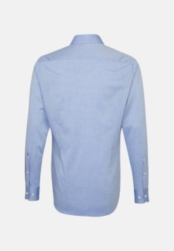 buegelfreies chambray business hemd in shaped mit kentkragen uni 2