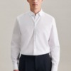 buegelfreies popeline business hemd in shaped mit button down kragen uni