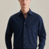 buegelfreies popeline business hemd in shaped mit kentkragen uni 14