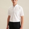 buegelfreies popeline kurzarm business hemd in regular mit button down kragen uni 1