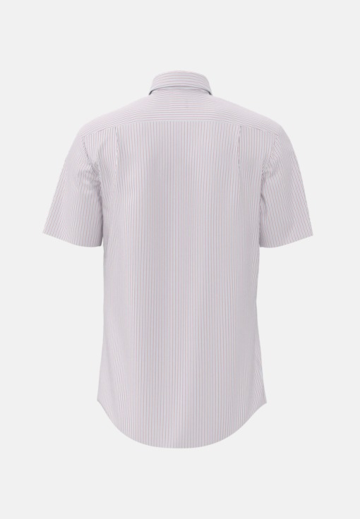 Bügelfreies Popeline Kurzarm Business Hemd in Regular mit Kentkragen Streifen