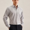 buegelfreies struktur business hemd in regular mit kentkragen und extra langem arm uni