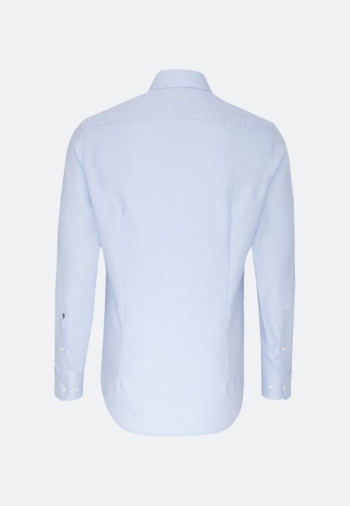 buegelfreies struktur business hemd in shaped mit kentkragen und extra langem arm uni