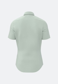 buegelfreies struktur kurzarm business hemd in shaped mit kentkragen uni