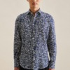 leinen business hemd in shaped mit kentkragen floral 4