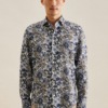 leinen business hemd in shaped mit kentkragen floral 5