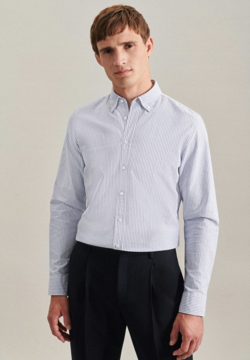 Oxford Business Hemd in Slim mit Button-Down-Kragen Streifen