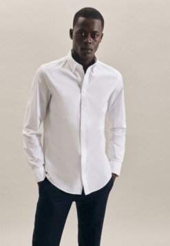 oxford business hemd in slim mit button down kragen uni