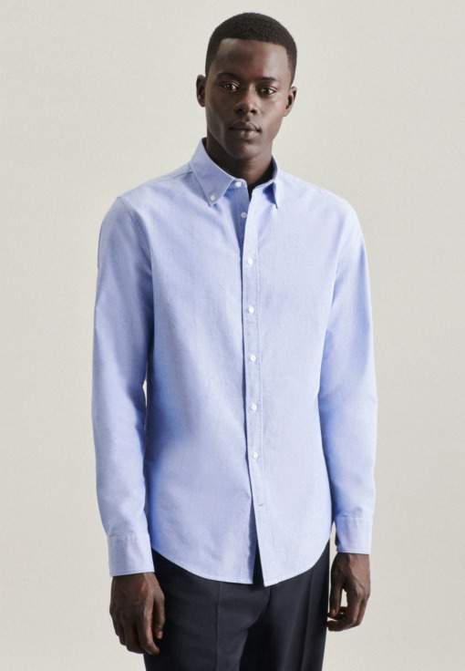 Oxford Business Hemd in Slim mit Button-Down-Kragen Uni