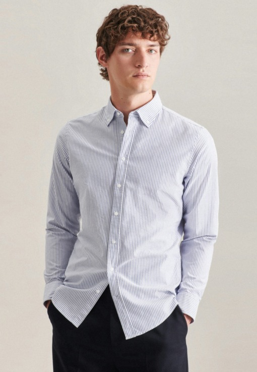 Oxford Business Hemd in X-Slim mit Button-Down-Kragen Streifen