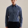 popeline business hemd in shaped mit kentkragen paisley