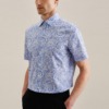 popeline kurzarm business hemd in shaped mit kentkragen paisley 1
